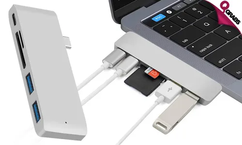 USB-C 5-in-1 Card Reader & USB Hub!